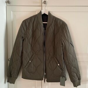 All Saints Khaki Quilted/reversible Bomber Jacket